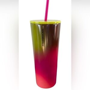 Starbucks 2022 /NWT/Yellow Pink and Coral Stainless Steel Insulated 24oz Venti